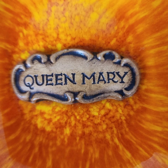 Vintage.60s Treasure Craft Pineapple Dish  Queen Mary Orange - Picture 3 of 9